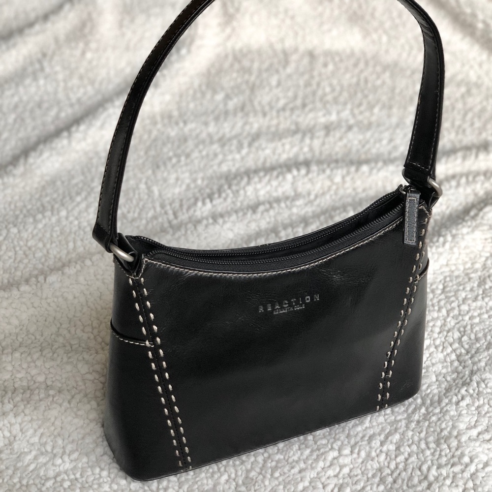 Kenneth Cole Reaction black faux leather handbag